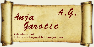 Anja Garotić vizit kartica